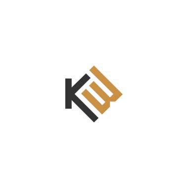 KW, WK, Soyut ilk monogram harf logo tasarımı