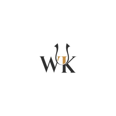 Alfabe Baş harfleri WK, KW, W ve K logosu