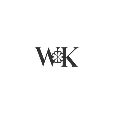 Alfabe Baş harfleri WK, KW, W ve K logosu