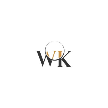 Alfabe Baş harfleri WK, KW, W ve K logosu