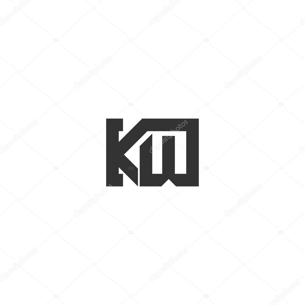 Alphabet letters Initials Monogram logo KW, WK, K and W