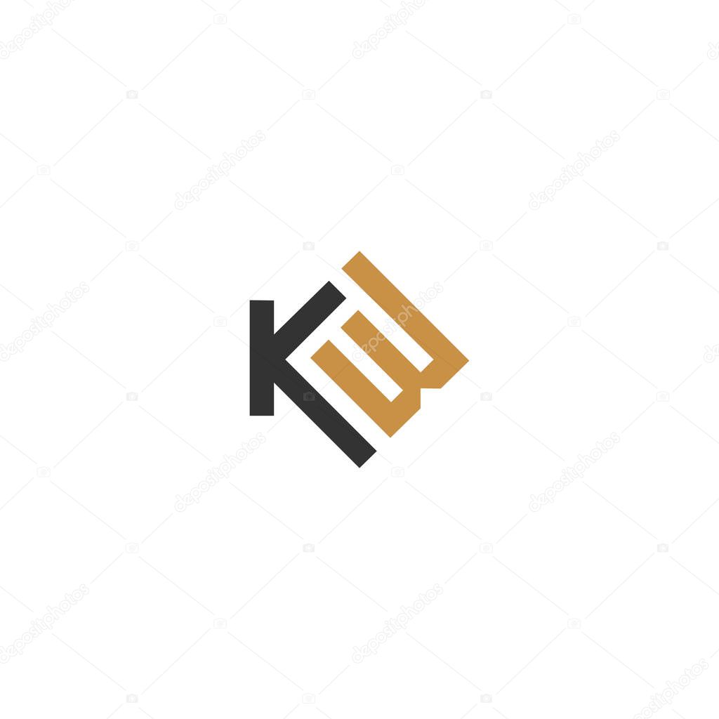 KW, WK, Abstract initial monogram letter alphabet logo design