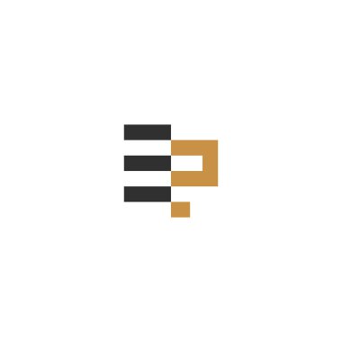 EP, PE, E ve P soyut ilk monogram harf logosu tasarımı