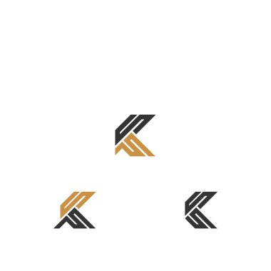 KS, SK, K ve S Soyut ilk monogram harf logosu tasarımı