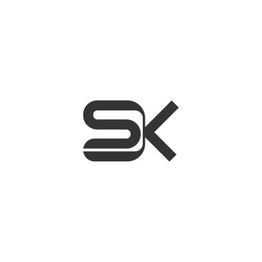 KS, SK, K ve S Soyut ilk monogram harf logosu tasarımı