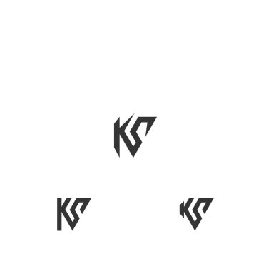 KS, SK, Soyut ilk monogram harf logo tasarımı