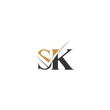 KS, SK, Soyut ilk monogram harf logo tasarımı