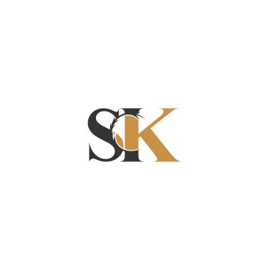 KS, SK, Soyut ilk monogram harf logo tasarımı
