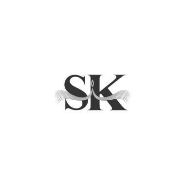 KS, SK, Soyut ilk monogram harf logo tasarımı