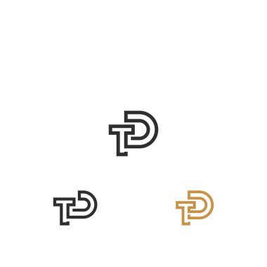 DT, TD, soyut ilk monogram harf logosu tasarımı