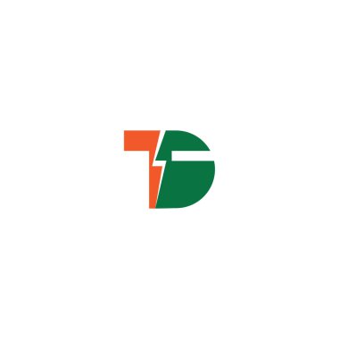 DT, TD, D ve T Soyut ilk monogram harf logosu tasarımı