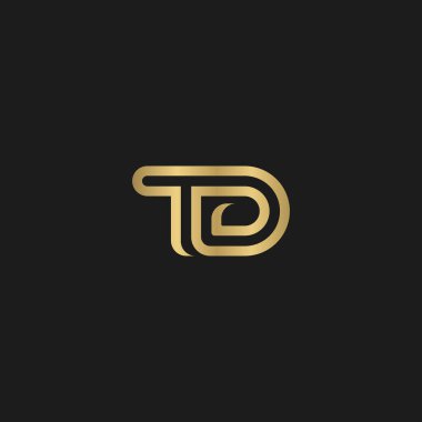 DT, TD, D ve T Soyut ilk monogram harf logosu tasarımı