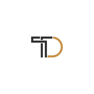 DT, TD, D ve T Soyut ilk monogram harf logosu tasarımı
