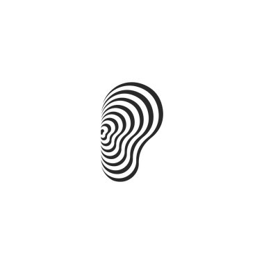 Ear and fingerprint combined make ear logo design. 