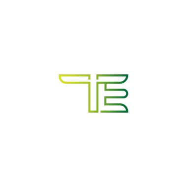 ET, TE, E ve T Soyut ilk monogram harf logosu tasarımı