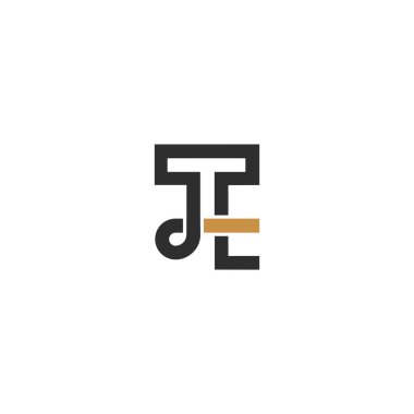 ET, TE, E ve T Soyut ilk monogram harf logosu tasarımı