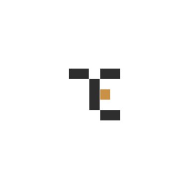 ET, TE, Soyut ilk monogram harf logosu tasarımı
