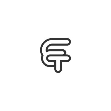 Alfabe harfleri Baş harfleri: Monogram logosu ET, TE, E ve T