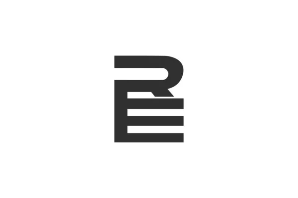 英文字母首字母标题标识Er E和R — 图库矢量图片
