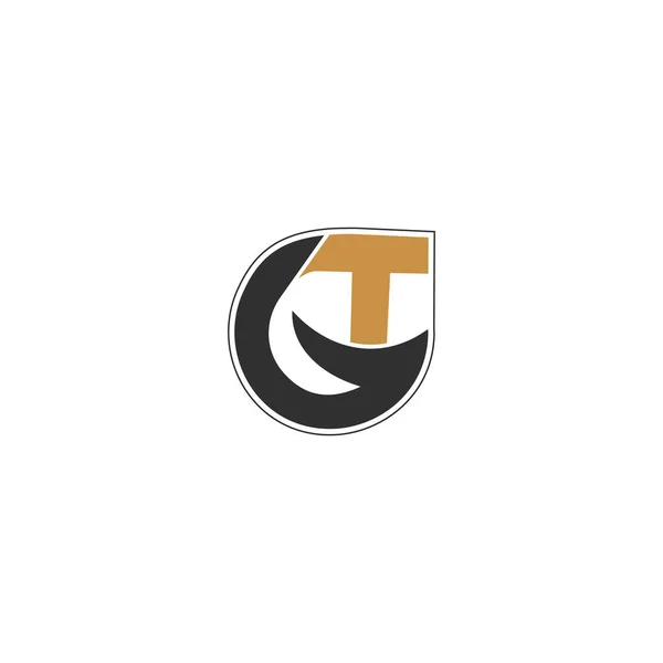 GおよびT抽象初期モノグラム文字アルファベットのロゴデザイン — ストックベクタ