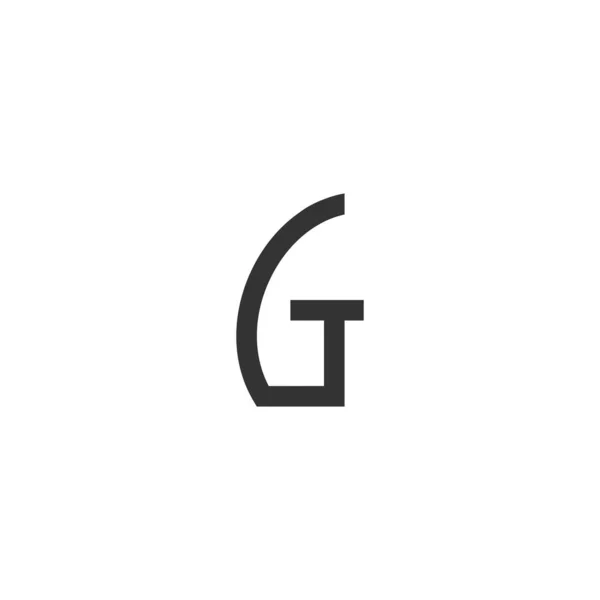 GおよびT抽象初期モノグラム文字アルファベットのロゴデザイン — ストックベクタ