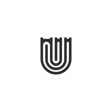 Alfabe harfleri Baş harfleri: Monogram logosu UU, U