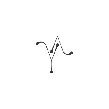 Alfabe harfleri Baş harfleri Monogram logosu AY YA