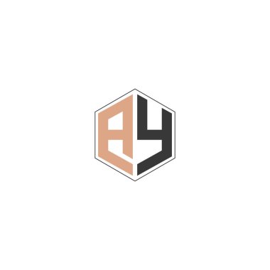 Alfabe harfleri Baş harfleri Monogram logosu AY YA
