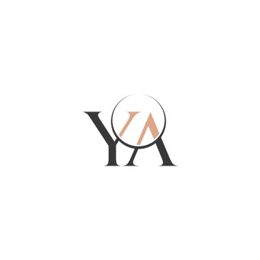 Alfabe harfleri Baş harfleri Monogram logosu AY YA