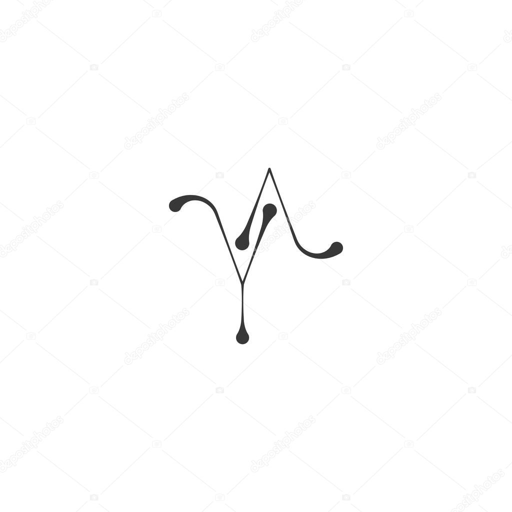 Alphabet letters Initials Monogram logo AY YA