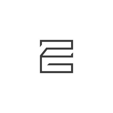 GZ, ZG, soyut ilk monogram harf logo tasarımı