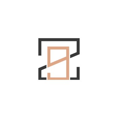 GZ, ZG, soyut ilk monogram harf logo tasarımı