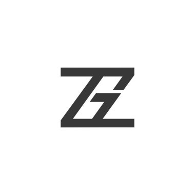 GZ, ZG, G ve Z soyut ilk harfli alfabe logosu tasarımı