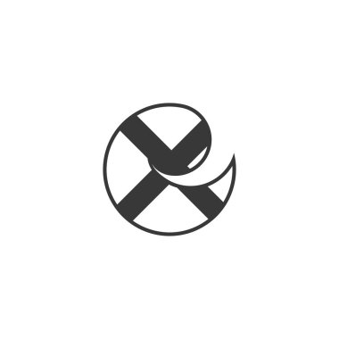 EX, XE, Soyut ilk monogram harf logosu tasarımı