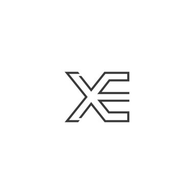 EX, XE, E ve X Soyut ilk monogram harf logosu tasarımı