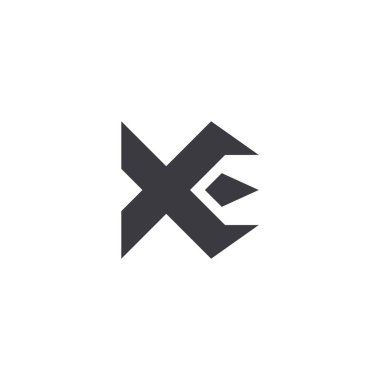 Alfabe harfleri Baş harfleri Monogram logosu EX, XE, E ve X