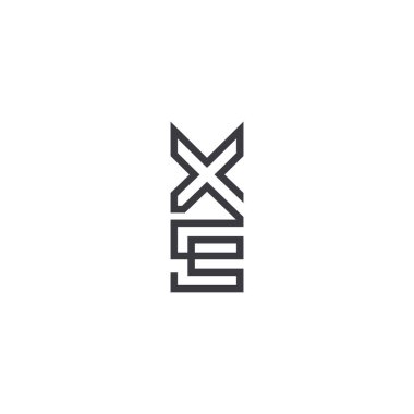 Alfabe harfleri Baş harfleri Monogram logosu EX, XE, E ve X
