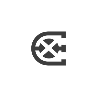 Alfabe Baş harfleri XE, EX, E ve X logosu