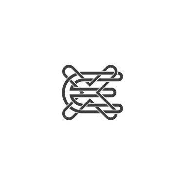 Alfabe harfleri Baş harfleri Monogram logosu EX XE
