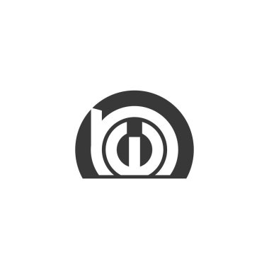 NW, WN, Soyut ilk monogram harf logosu tasarımı