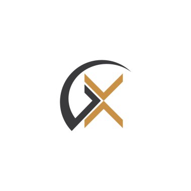Alfabe Baş harfleri GX, XG, X ve G logosu
