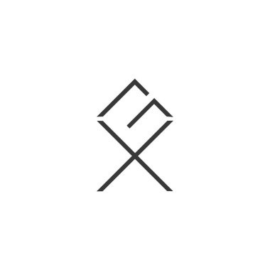 GX, XG, X ve G Soyut ilk harfli harf logosu tasarımı