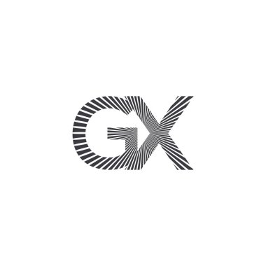 Alfabe Baş harfleri GX, XG, X ve G logosu