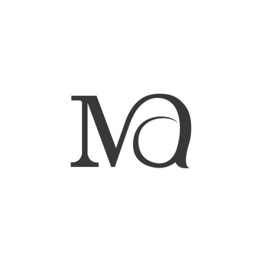 AM, MA, A ve M soyut ilk harfli alfabe logosu tasarımı