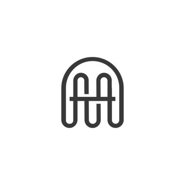 Alfabe harfleri Baş harfleri: Monogram logosu AM, MA, A ve M