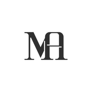 Alfabe harfleri Baş harfleri: Monogram logosu AM, MA, A ve M