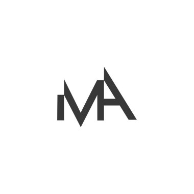 Alfabe harfleri Baş harfleri: Monogram logosu AM, MA, A ve M