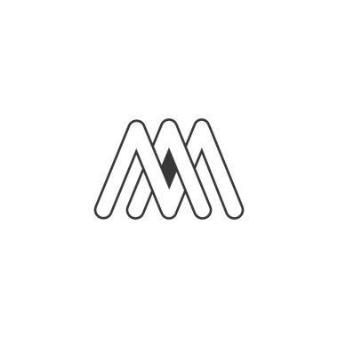 Alfabe harfleri Baş harfleri: Monogram logosu AM, MA, A ve M