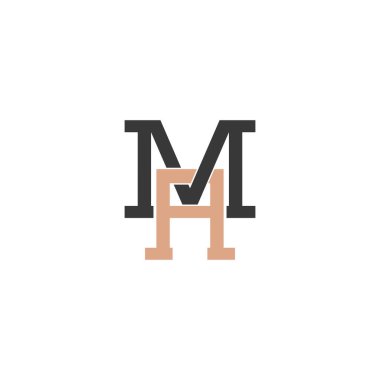 Alfabe harfleri Baş harfleri: Monogram logosu AM, MA, A ve M