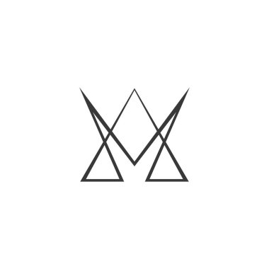 AM, MA, A ve M soyut ilk harfli alfabe logosu tasarımı